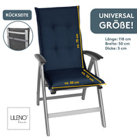 Hochlehnerauflage Gartenstuhl Auflage 2er Set FLORENCE, bequeme Sitzauflage für Gartenmöbel, Stuhlkissen