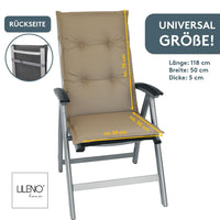 Hochlehnerauflage Gartenstuhl Auflage 2er Set FLORENCE, bequeme Sitzauflage für Gartenmöbel, Stuhlkissen