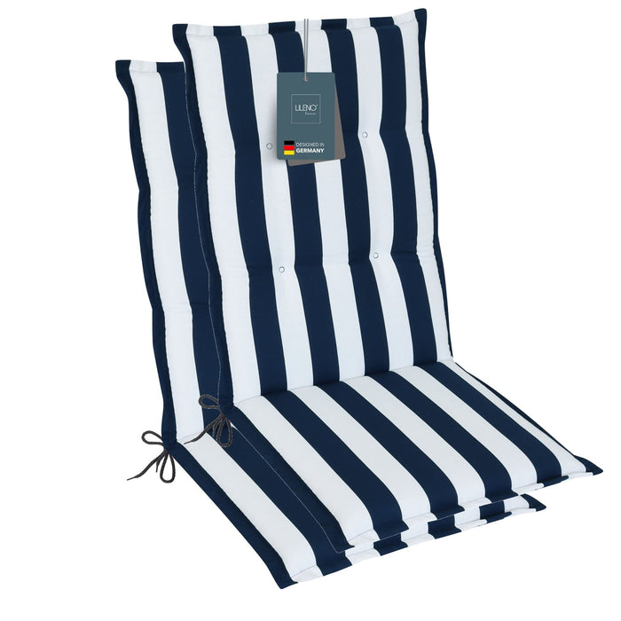 Hochlehnerauflage Gartenstuhl Auflage 2er Set FLORENCE, bequeme Sitzauflage für Gartenmöbel, Stuhlkissen