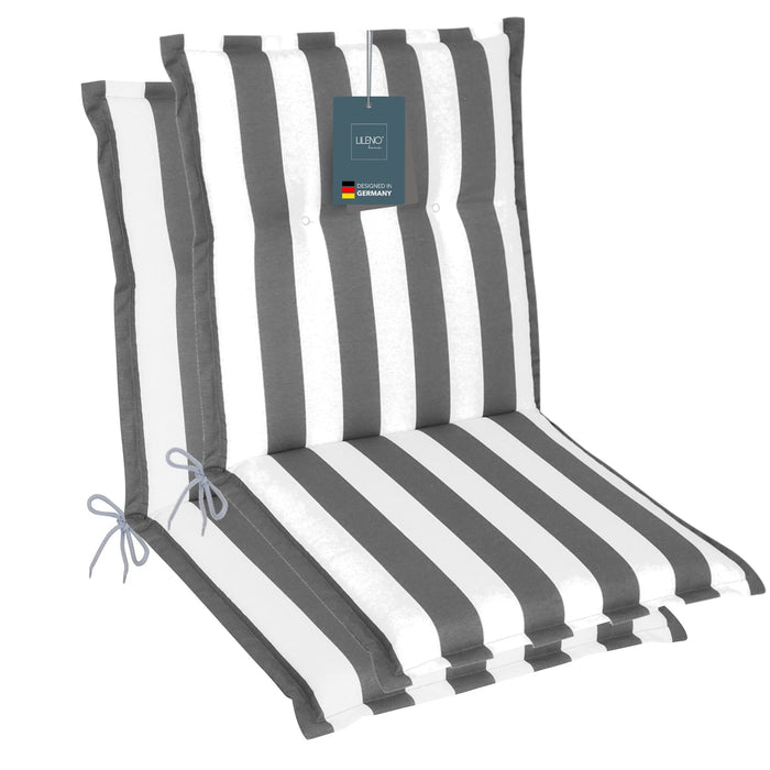 Polsterauflage Niedriglehner 2er Set, bequeme Sitzauflage für Gartenstühle, Stuhlkissen