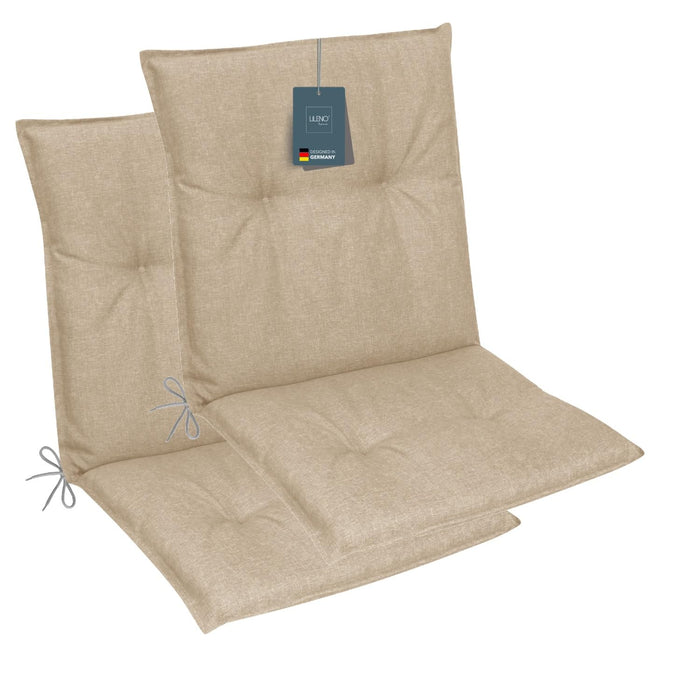 Niedriglehnerauflage 2er Set MARBELLA - Gartenstuhl Auflage, bequeme Sitzauflage für Gartenmöbel, Stuhlkissen