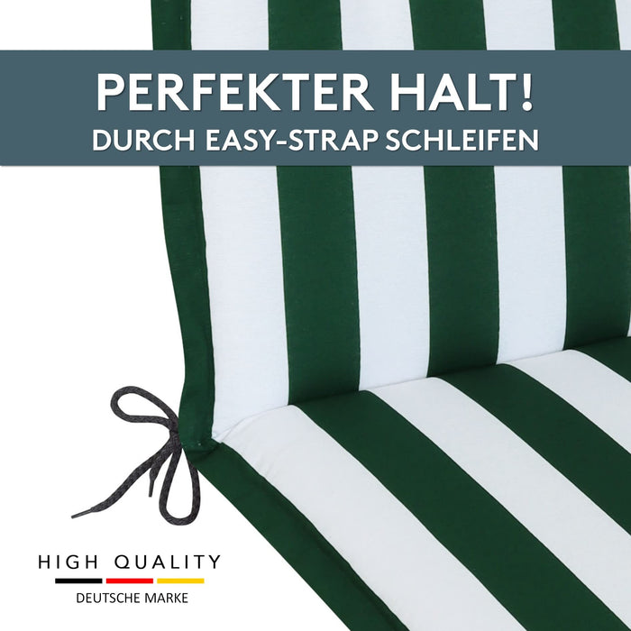 Hochlehnerauflage Gartenstuhl Auflage 2er Set FLORENCE, bequeme Sitzauflage für Gartenmöbel, Stuhlkissen
