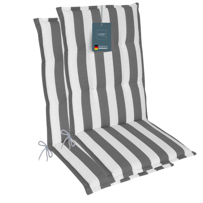 Hochlehnerauflage Gartenstuhl Auflage 2er Set FLORENCE, bequeme Sitzauflage für Gartenmöbel, Stuhlkissen