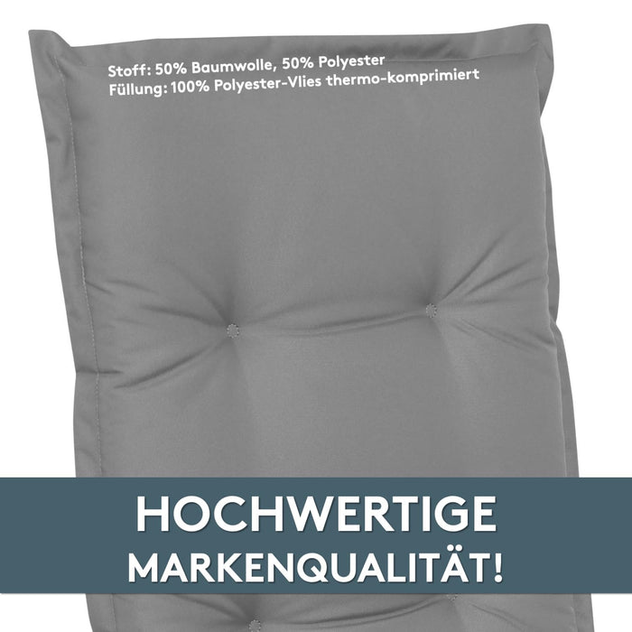Polsterauflage Niedriglehner 2er Set, bequeme Sitzauflage für Gartenstühle, Stuhlkissen