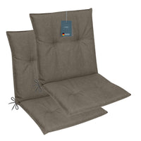 Niedriglehnerauflage 2er Set MARBELLA - Gartenstuhl Auflage, bequeme Sitzauflage für Gartenmöbel, Stuhlkissen