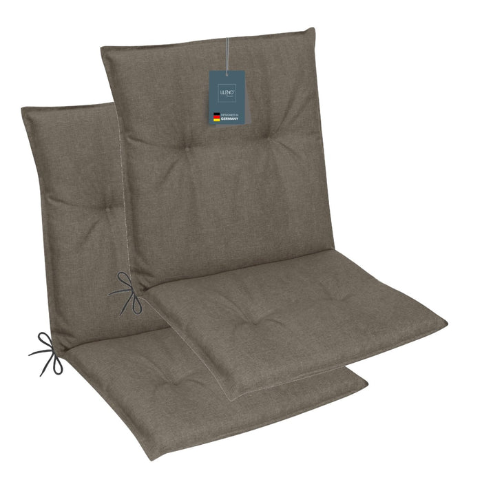 Niedriglehnerauflage 2er Set MARBELLA - Gartenstuhl Auflage, bequeme Sitzauflage für Gartenmöbel, Stuhlkissen