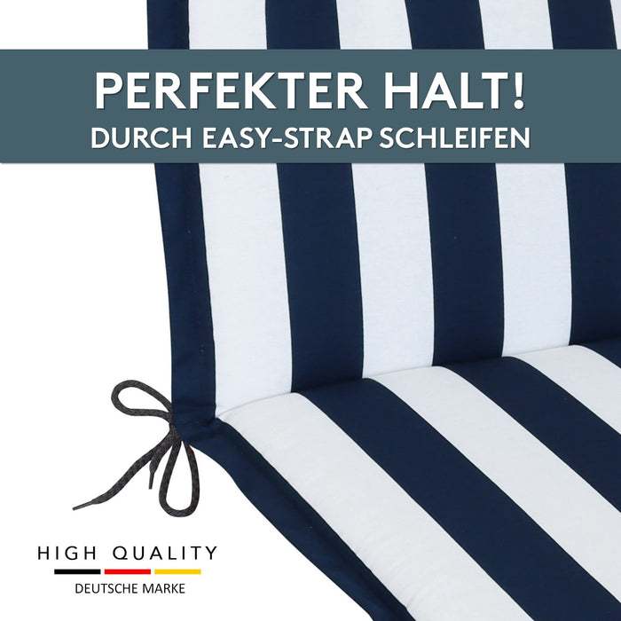 Polsterauflage Niedriglehner 2er Set, bequeme Sitzauflage für Gartenstühle, Stuhlkissen