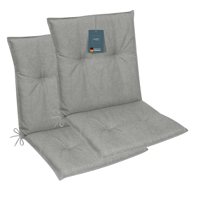 Niedriglehnerauflage 2er Set MARBELLA - Gartenstuhl Auflage, bequeme Sitzauflage für Gartenmöbel, Stuhlkissen