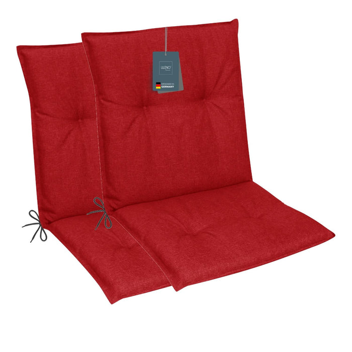 Niedriglehnerauflage 2er Set MARBELLA - Gartenstuhl Auflage, bequeme Sitzauflage für Gartenmöbel, Stuhlkissen