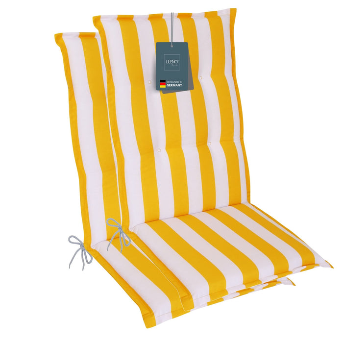 Hochlehnerauflage Gartenstuhl Auflage 2er Set FLORENCE, bequeme Sitzauflage für Gartenmöbel, Stuhlkissen
