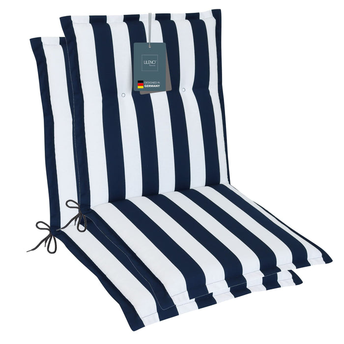 Polsterauflage Niedriglehner 2er Set, bequeme Sitzauflage für Gartenstühle, Stuhlkissen