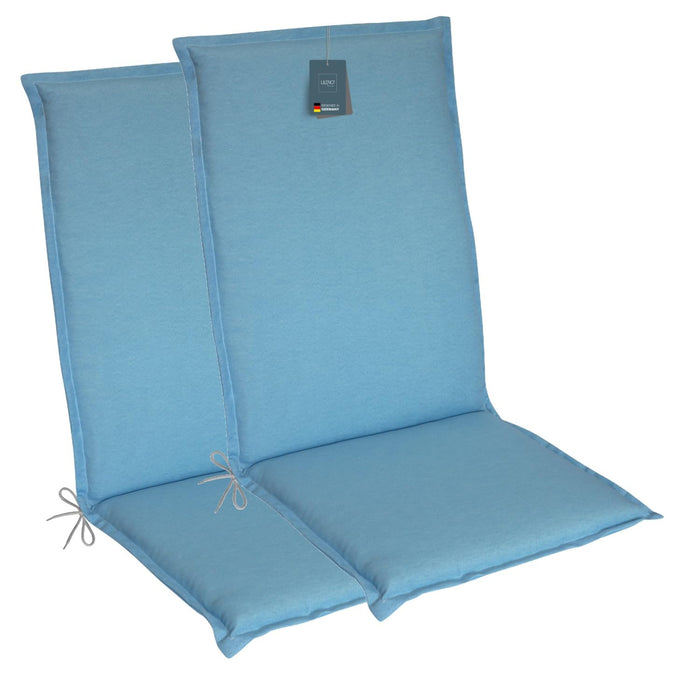 Hochlehnerauflage 2er Set MALTA - Gartenstuhl Auflage, bequeme Sitzauflage für Gartenmöbel, Stuhlkissen
