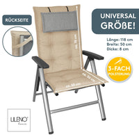 Hochlehnerauflage 2er Set MARBELLA - Gartenstuhl Auflage, bequeme Sitzauflage für Gartenmöbel, Stuhlkissen