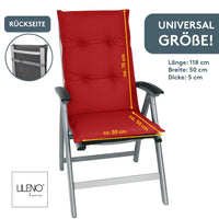 Hochlehnerauflage Gartenstuhl Auflage 2er Set FLORENCE, bequeme Sitzauflage für Gartenmöbel, Stuhlkissen