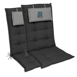 Hochlehnerauflage 2er Set MARBELLA - Gartenstuhl Auflage, bequeme Sitzauflage für Gartenmöbel, Stuhlkissen