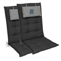 Hochlehnerauflage 2er Set MARBELLA - Gartenstuhl Auflage, bequeme Sitzauflage für Gartenmöbel, Stuhlkissen