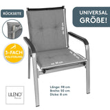 Niedriglehnerauflage 2er Set MARBELLA - Gartenstuhl Auflage, bequeme Sitzauflage für Gartenmöbel, Stuhlkissen