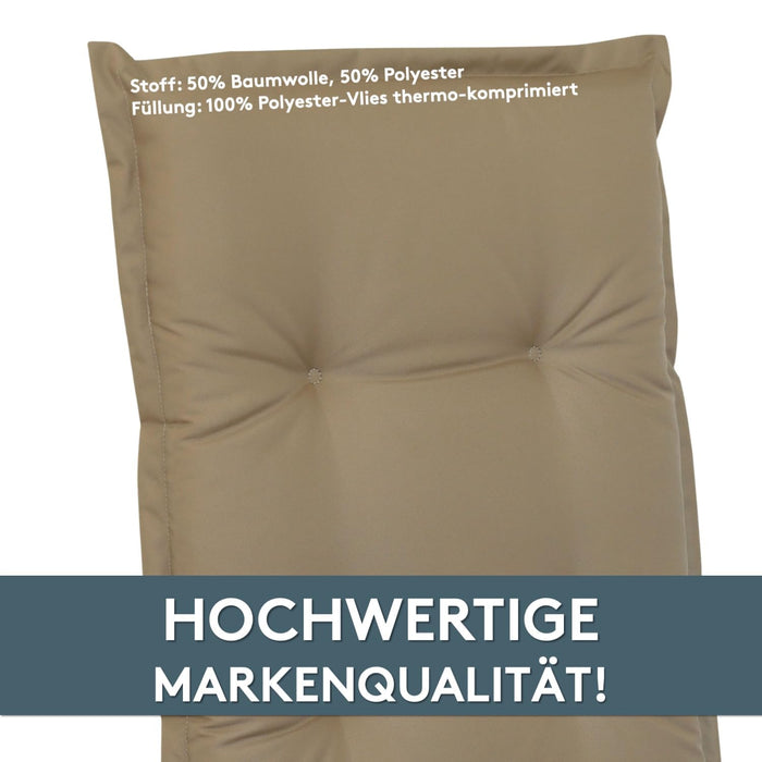 Hochlehnerauflage Gartenstuhl Auflage 2er Set FLORENCE, bequeme Sitzauflage für Gartenmöbel, Stuhlkissen