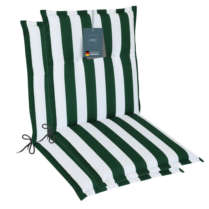 Polsterauflage Niedriglehner 2er Set, bequeme Sitzauflage für Gartenstühle, Stuhlkissen