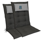Hochlehnerauflage 2er Set MARBELLA - Gartenstuhl Auflage, bequeme Sitzauflage für Gartenmöbel, Stuhlkissen
