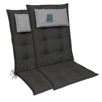 Hochlehnerauflage 2er Set MARBELLA - Gartenstuhl Auflage, bequeme Sitzauflage für Gartenmöbel, Stuhlkissen