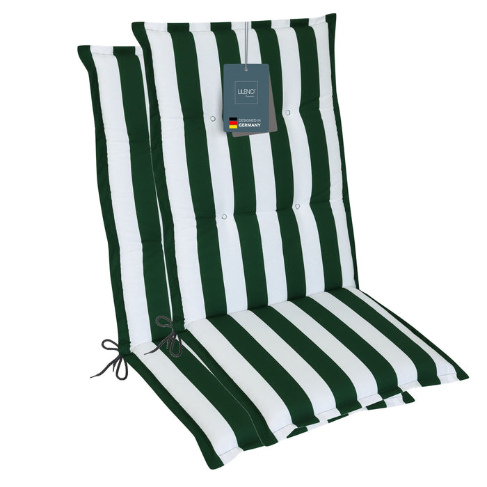 Hochlehnerauflage Gartenstuhl Auflage 2er Set FLORENCE, bequeme Sitzauflage für Gartenmöbel, Stuhlkissen