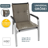 Niedriglehnerauflage 2er Set MARBELLA - Gartenstuhl Auflage, bequeme Sitzauflage für Gartenmöbel, Stuhlkissen