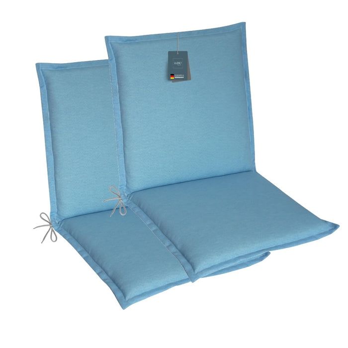 Niedriglehnerauflage 2er Set MALTA - Gartenstuhl Auflage, bequeme Sitzauflage für Gartenmöbel, Stuhlkissen