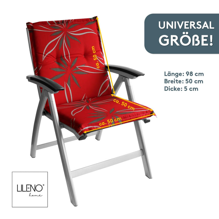 Polsterauflage Niedriglehner 2er Set, bequeme Sitzauflage für Gartenstühle, Stuhlkissen