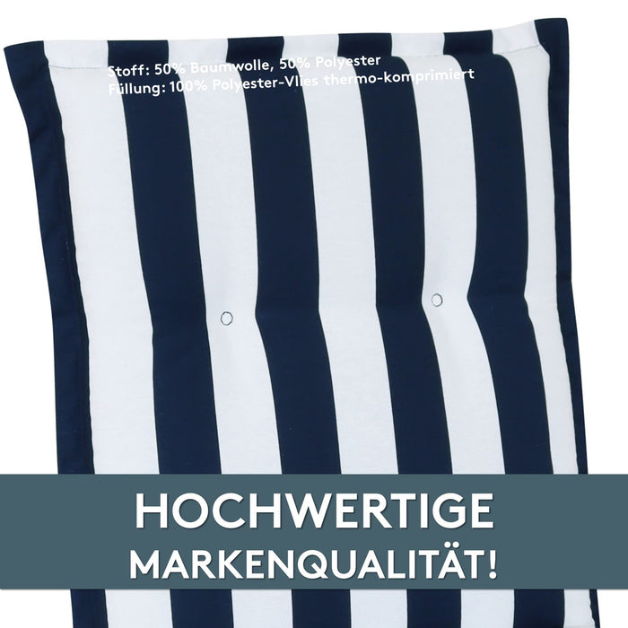Hochlehnerauflage Gartenstuhl Auflage 2er Set FLORENCE, bequeme Sitzauflage für Gartenmöbel, Stuhlkissen