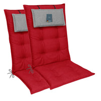 Hochlehnerauflage 2er Set MARBELLA - Gartenstuhl Auflage, bequeme Sitzauflage für Gartenmöbel, Stuhlkissen