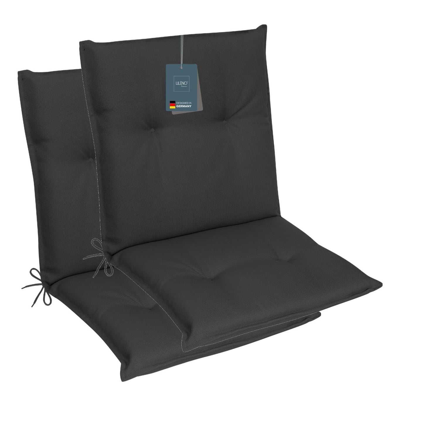 Niedriglehnerauflage 2er Set MARBELLA - Gartenstuhl Auflage, bequeme Sitzauflage für Gartenmöbel, Stuhlkissen