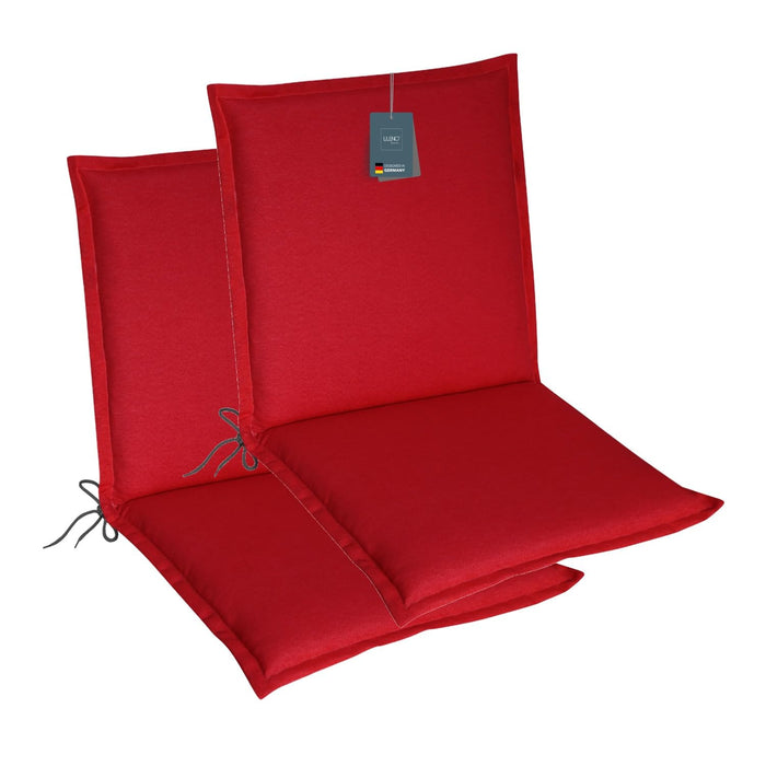 Niedriglehnerauflage 2er Set MALTA - Gartenstuhl Auflage, bequeme Sitzauflage für Gartenmöbel, Stuhlkissen