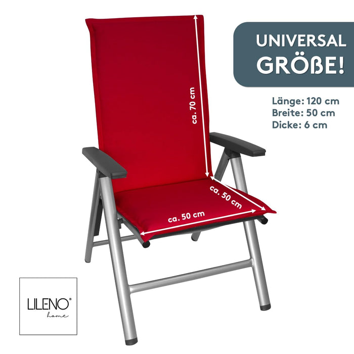 Hochlehnerauflage 2er Set MALTA - Gartenstuhl Auflage, bequeme Sitzauflage für Gartenmöbel, Stuhlkissen