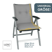 Polsterauflage Niedriglehner 2er Set, bequeme Sitzauflage für Gartenstühle, Stuhlkissen
