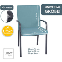 Niedriglehnerauflage 2er Set DUBAI - Gartenstuhl Auflage, bequeme Sitzauflage für Gartenmöbel, Stuhlkissen
