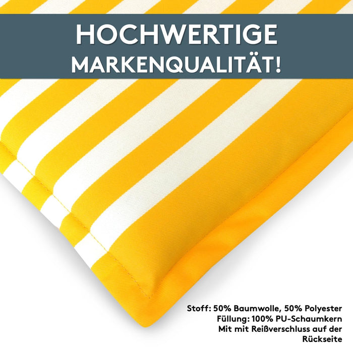 Niedriglehnerauflage 2er Set MALTA - Gartenstuhl Auflage, bequeme Sitzauflage für Gartenmöbel, Stuhlkissen