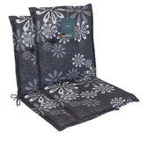 Polsterauflage Niedriglehner 2er Set, bequeme Sitzauflage für Gartenstühle, Stuhlkissen