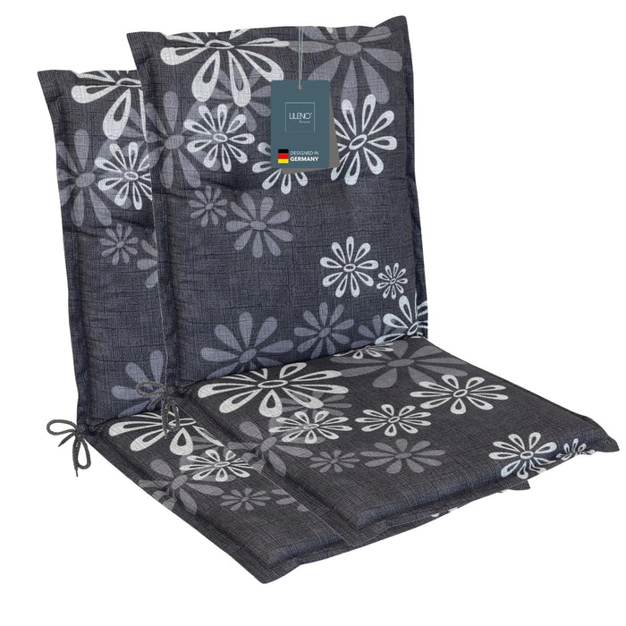 Polsterauflage Niedriglehner 2er Set, bequeme Sitzauflage für Gartenstühle, Stuhlkissen