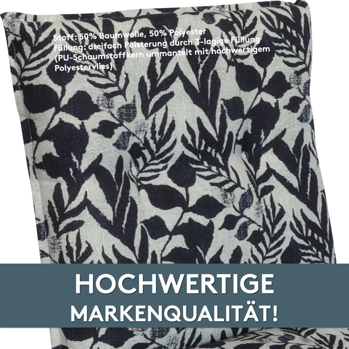 Niedriglehnerauflage 2er Set MARBELLA - Gartenstuhl Auflage, bequeme Sitzauflage für Gartenmöbel, Stuhlkissen