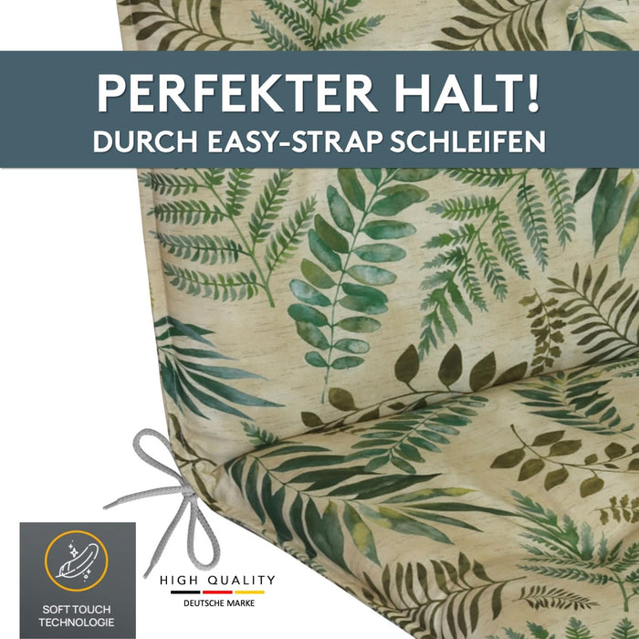 Niedriglehnerauflage 2er Set MARBELLA - Gartenstuhl Auflage, bequeme Sitzauflage für Gartenmöbel, Stuhlkissen