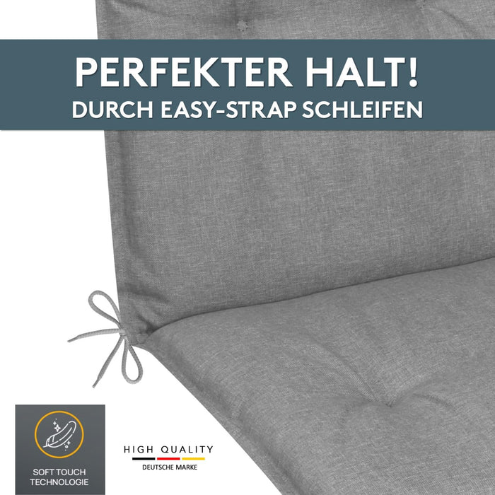Niedriglehnerauflage 2er Set MARBELLA - Gartenstuhl Auflage, bequeme Sitzauflage für Gartenmöbel, Stuhlkissen