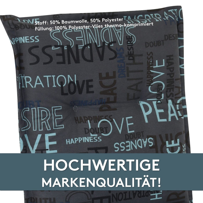 Polsterauflage Niedriglehner 2er Set, bequeme Sitzauflage für Gartenstühle, Stuhlkissen