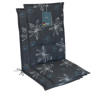Hochlehnerauflage Gartenstuhl Auflage 2er Set FLORENCE, bequeme Sitzauflage für Gartenmöbel, Stuhlkissen