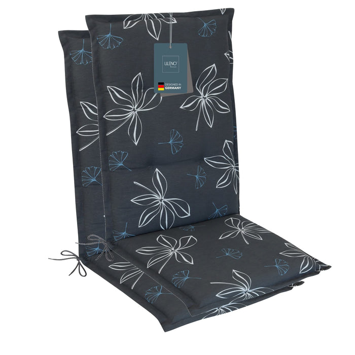 Hochlehnerauflage Gartenstuhl Auflage 2er Set FLORENCE, bequeme Sitzauflage für Gartenmöbel, Stuhlkissen