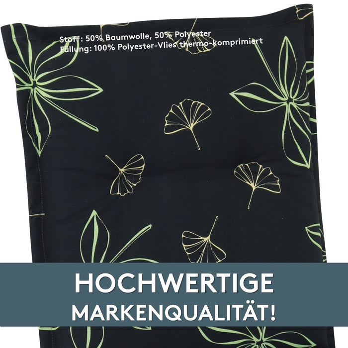 Polsterauflage Niedriglehner 2er Set, bequeme Sitzauflage für Gartenstühle, Stuhlkissen
