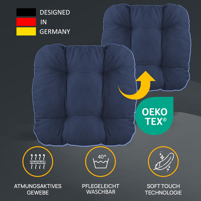Stuhlkissen LISA CAPRI 6er Set - Sitzkissen für Gartenstuhl, Küchenstuhl oder Esszimmerstuhl