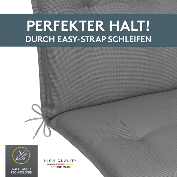 Niedriglehnerauflage 2er Set MARBELLA - Gartenstuhl Auflage, bequeme Sitzauflage für Gartenmöbel, Stuhlkissen