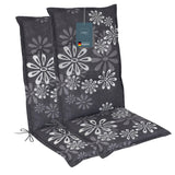 Hochlehnerauflage Gartenstuhl Auflage 2er Set FLORENCE, bequeme Sitzauflage für Gartenmöbel, Stuhlkissen