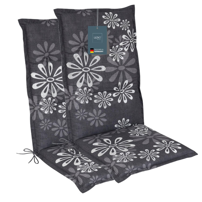 Hochlehnerauflage Gartenstuhl Auflage 2er Set FLORENCE, bequeme Sitzauflage für Gartenmöbel, Stuhlkissen